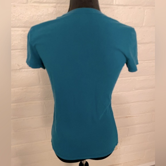 Vans Teal with Black Print Short Sleeve T-shirt, size L - Picture 2 of 4